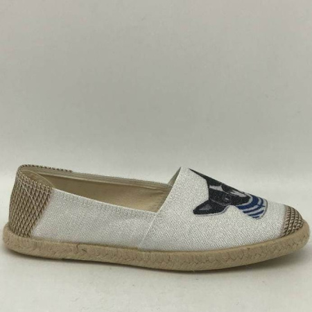 Слипоны  Semplice  белый  текстиль F-90923 фото в интернет-магазине | Omadey.ru