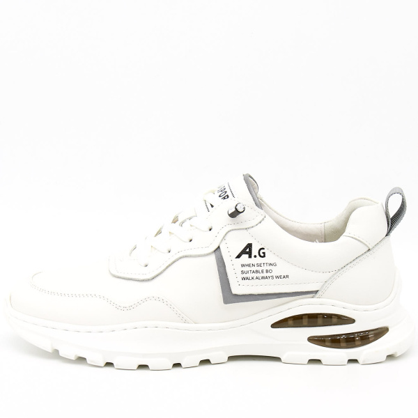 Фото Кроссовки  Romitan  белый  кожа Z-100645 мужские