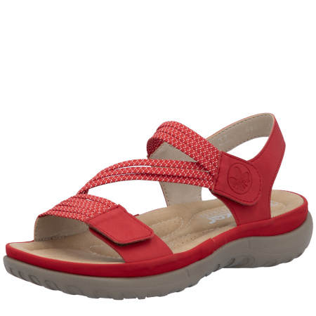 Босоножки  Rieker  красный  кожа искусств./текстиль F-400592 фото в интернет-магазине | Omadey.ru
