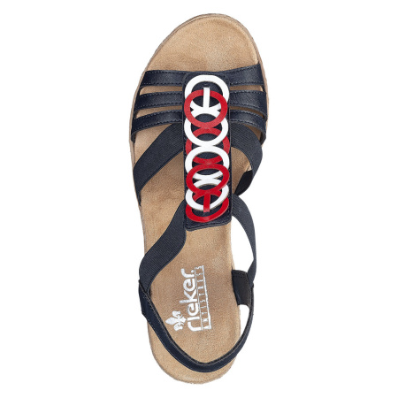 Босоножки  Rieker  синий  кожа искусств. F-90160 фото в интернет-магазине | Omadey.ru