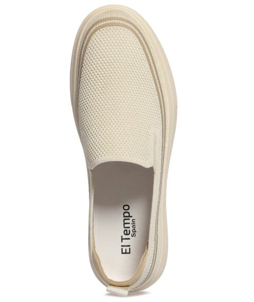 Фото Слипоны El Tempo молочный текстиль F-400335