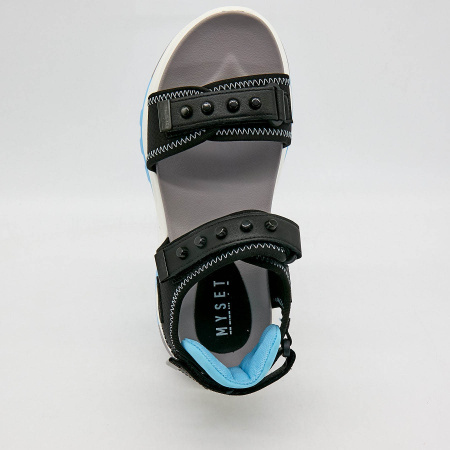 Сандалии  MYSET  черный  текстиль F-90940 фото в интернет-магазине | Omadey.ru