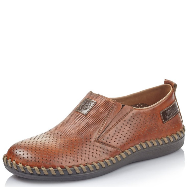 Фото Туфли летние  Rieker  коричневый  кожа/кожа искусств. F-300130