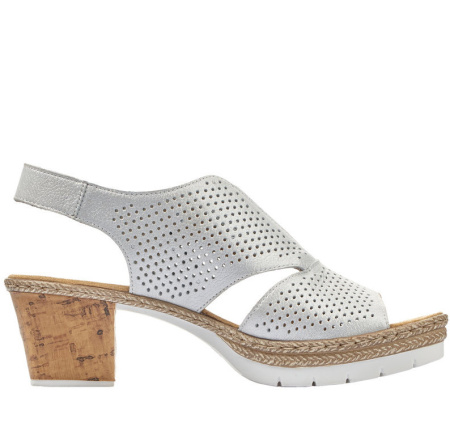 Босоножки  Rieker  белый  кожа F-80569 фото в интернет-магазине | Omadey.ru