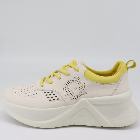 Кроссовки  Grunberg  бежевый  кожа иск. Микрополитекс/текстиль F-80836 фото в интернет-магазине | Omadey.ru