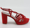 Босоножки  Marco Tozzi  красный  текстиль F-80805 фото в интернет-магазине | Omadey.ru