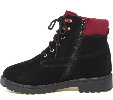 Ботинки  Baden  черный  кожа Z-89176 фото в интернет-магазине | Omadey.ru