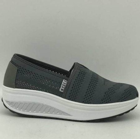 Слипоны  MYSET  серый  текстиль F-90934 фото в интернет-магазине | Omadey.ru