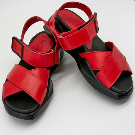 Сандалии  Dakkem  красный  кожа F-90502 фото в интернет-магазине | Omadey.ru