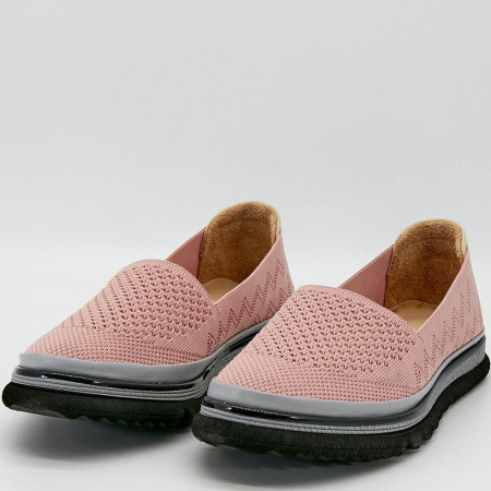 Слипоны  Rovigo  пудра  текстиль F-90955 фото в интернет-магазине | Omadey.ru