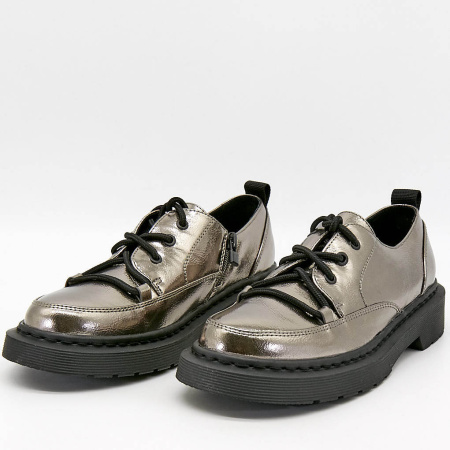 Туфли  Betsy  серебряный  кожа искусств. Z-100039 фото в интернет-магазине | Omadey.ru