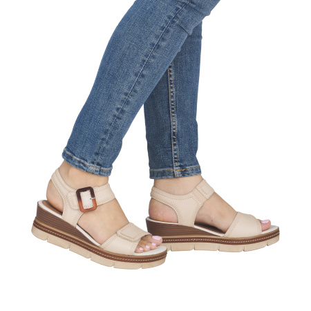 Босоножки  Remonte бежевый  кожа F-401117 фото в интернет-магазине | Omadey.ru