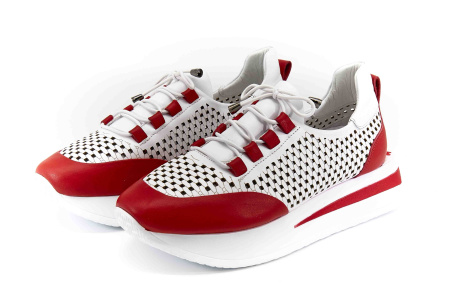 Кроссовки  Derem  белый  кожа F-80225 фото в интернет-магазине | Omadey.ru