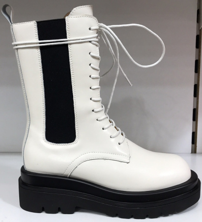 Ботинки  CV Martanni  белый  кожа Z-90641 фото в интернет-магазине | Omadey.ru