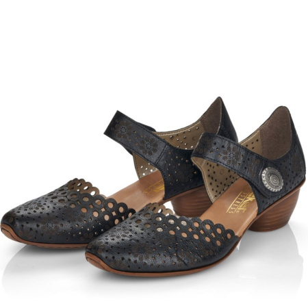 Туфли летние  Rieker  черный  кожа F-400080 фото в интернет-магазине | Omadey.ru