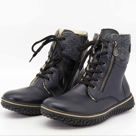 Ботинки  Rieker  черный  кожа искусств. Z-7496 фото в интернет-магазине | Omadey.ru