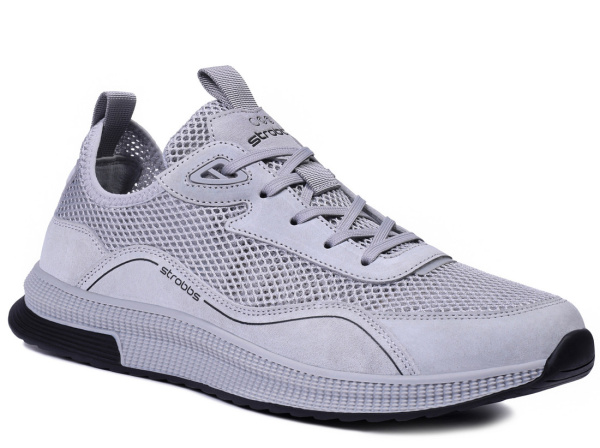 Фото Кроссовки  Strobbs  серый  замша/текстиль F-400950 мужские