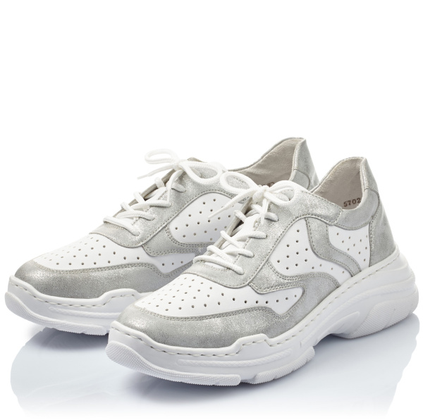 Фото Кроссовки  Rieker  белый  кожа искусств. F-81160