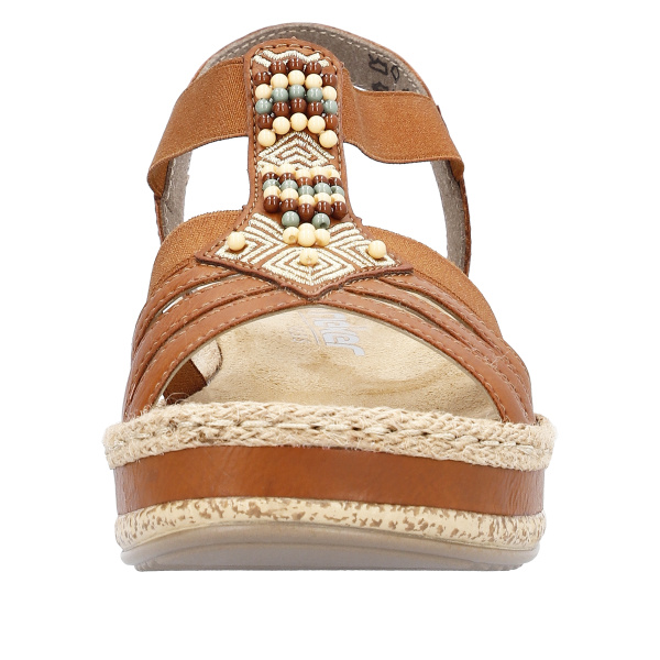 Фото Босоножки  Rieker  коричневый  кожа искусств. F-400206