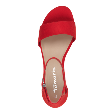 Босоножки  Tamaris  красный текстиль F-400912 фото в интернет-магазине | Omadey.ru