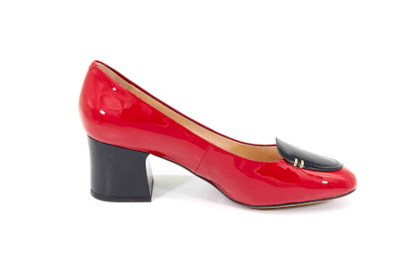 Туфли  Cavaletto  красно-чёрный  кожа лаковая F-80314 фото в интернет-магазине | Omadey.ru