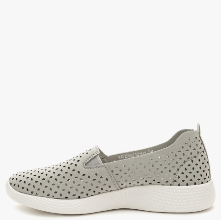 Слипоны  Grunberg  серый  микрополитекс  F-400588 фото в интернет-магазине | Omadey.ru