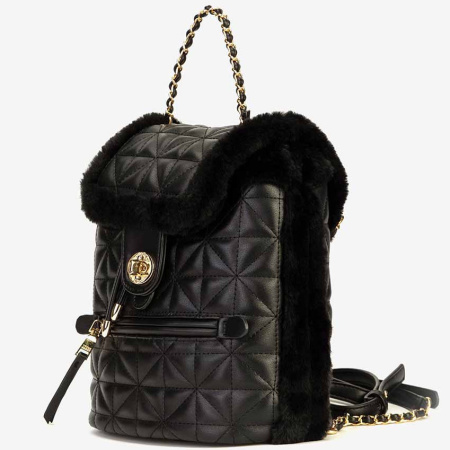 Рюкзак  Keddo  черный  иск. кожа / иск. мех c08107 фото в интернет-магазине | Omadey.ru