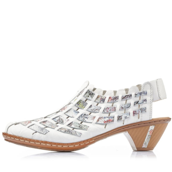 Фото Туфли летние  Rieker  белый  кожа/кожа искусств. F-400084