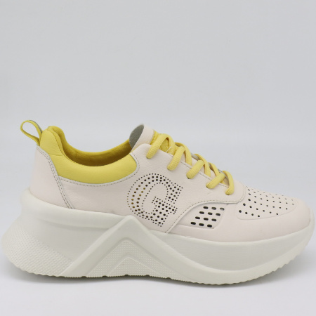 Кроссовки  Grunberg  бежевый  кожа иск. Микрополитекс/текстиль F-80836 фото в интернет-магазине | Omadey.ru