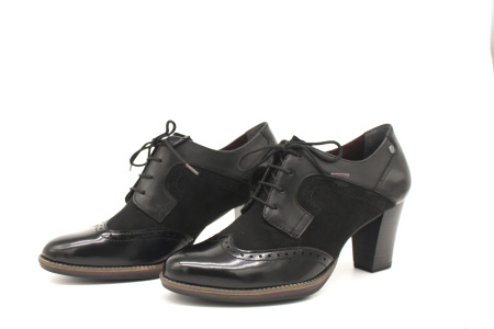 Полуботинки  Tamaris  черный  кожа/кожа искусств. Z-8029 фото в интернет-магазине | Omadey.ru