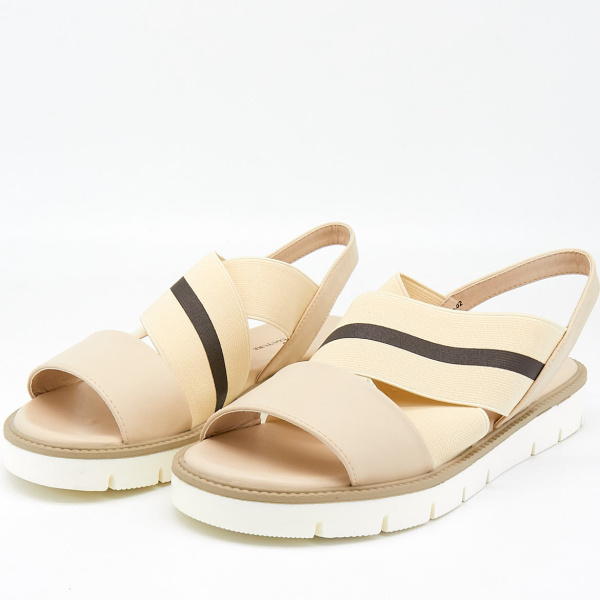 Фото Сандалии  Keddo  бежевый  кожа искусств./текстиль F-80868 Фото Сандалии  Keddo  бежевый  кожа искусств./текстиль F-80868