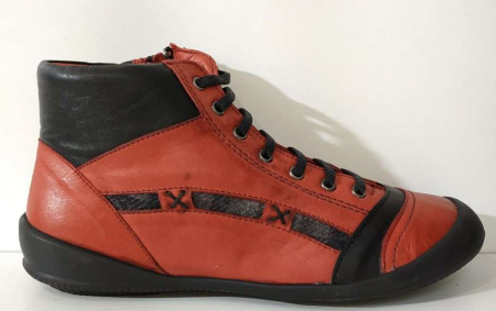 Ботинки  Rovigo  красно-чёрный  кожа Z-8509 фото в интернет-магазине | Omadey.ru