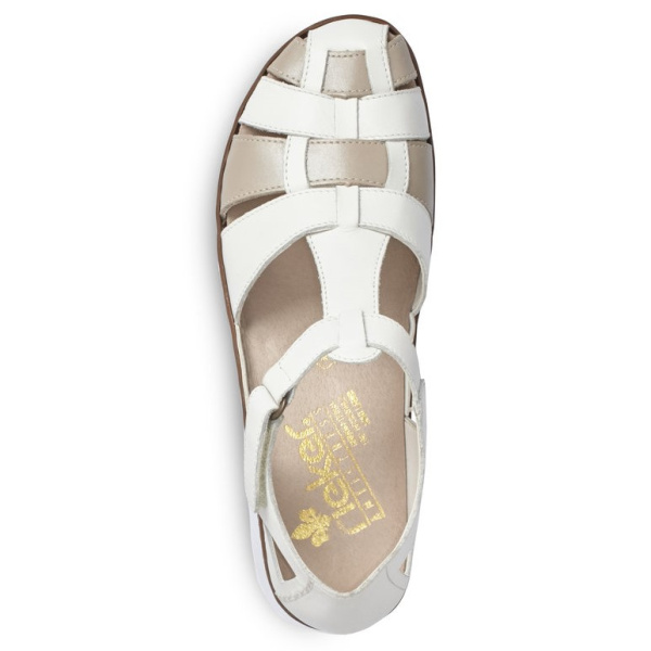 Фото Туфли летние  Rieker  белый  кожа F-400083