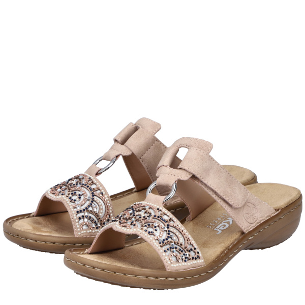 Фото Шлепанцы  Rieker  розовый  кожа искусств. F-400221