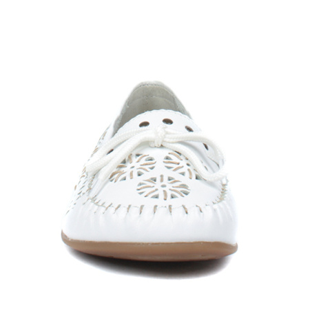 Мокасины  женские Rieker  белый  кожа F-91292 фото в интернет-магазине | Omadey.ru