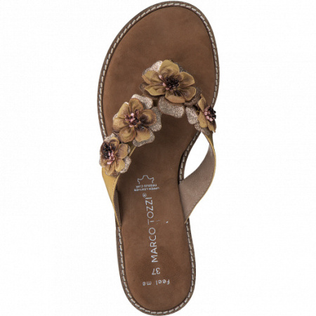 Вьетнамки  Marco Tozzi  желтый  кожа F-90892 фото в интернет-магазине | Omadey.ru