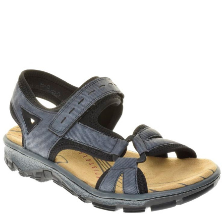 Сандалии  женские Rieker  синий  кожа/кожа искусств. F-91300 фото в интернет-магазине | Omadey.ru