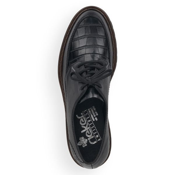 Фото Туфли  Rieker  черный  кожа/кожа искусств. F-100098 Фото Туфли  Rieker  черный  кожа/кожа искусств. F-100098