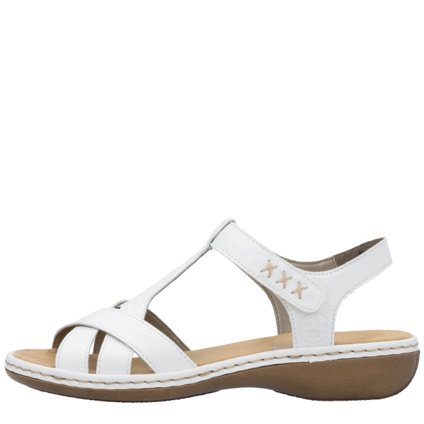 Фото Сандалии  Rieker  белый  кожа/кожа искусств. F-400119