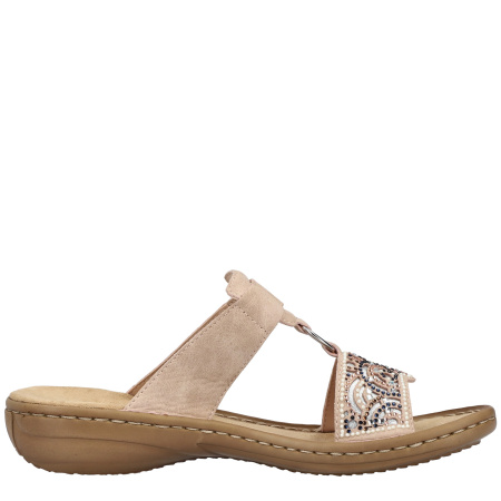 Шлепанцы  Rieker  розовый  кожа искусств. F-400221 фото в интернет-магазине | Omadey.ru