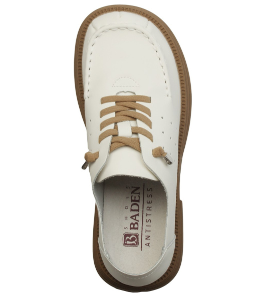 Фото Полуботинки женские Baden  белый  кожа  F-400365