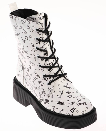 Ботинки  Keddo  белый  кожа искусств. Z-100843 фото в интернет-магазине | Omadey.ru