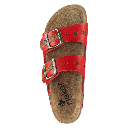 Шлепанцы  Rieker  красный  кожа искусств. F-90971 фото в интернет-магазине | Omadey.ru