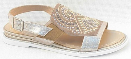 Сандалии  Cavaletto  золотой  кожа/велюр F-80624 фото в интернет-магазине | Omadey.ru