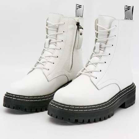 Ботинки  CV Martanni  белый  кожа Z-90670 фото в интернет-магазине | Omadey.ru