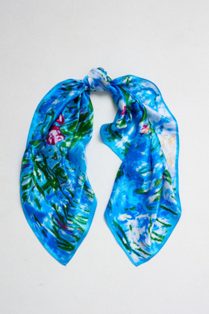 Шарф  Dispacci  голубой  шелк c14981 фото в интернет-магазине | Omadey.ru