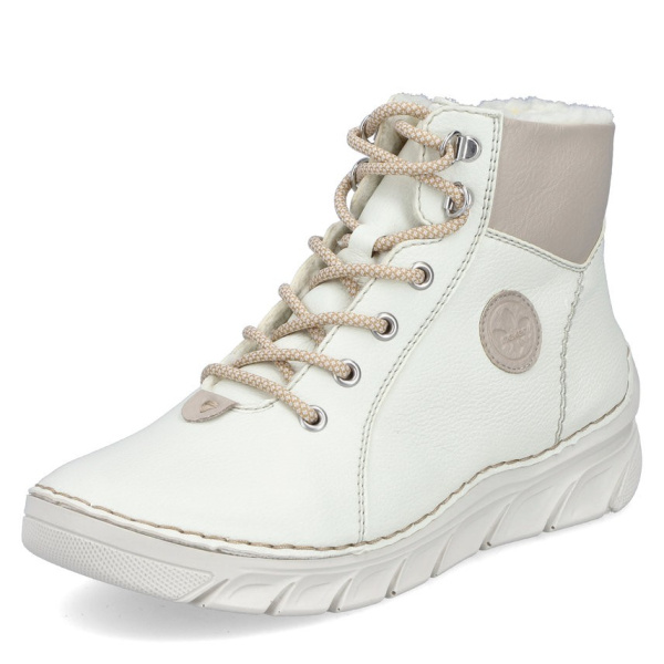 Фото Ботинки  Rieker  белый  кожа искусств. Z-401047 Фото Ботинки  Rieker  белый  кожа искусств. Z-401047