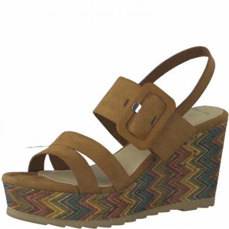 Босоножки  Marco Tozzi  коричневый  текстиль F-91087 фото в интернет-магазине | Omadey.ru