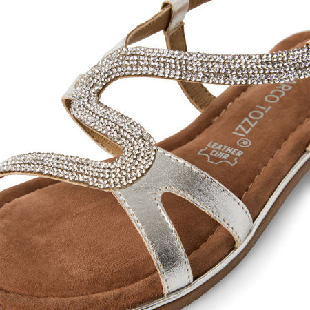 Сандалии  Marco Tozzi  серебряный  кожа F-401078 фото в интернет-магазине | Omadey.ru