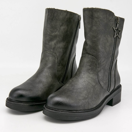 Полусапоги  Betsy  серый  кожа искусств. Z-7367 фото в интернет-магазине | Omadey.ru